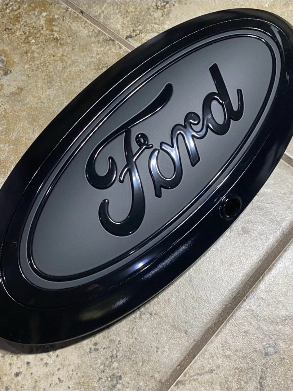 Custom 2023-26 Ford F250 Front Emblem With Camera In Matte And Gloss Black